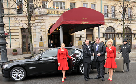 Arrival at the Hotel Adlon Kempinski: Thorsten Buehrmann & Oliver Eller