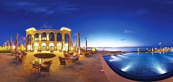 Djibouti Palace - Pool Area at Night