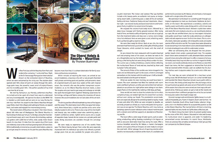 Boulevard Magazine - The Oberoi Mauritius